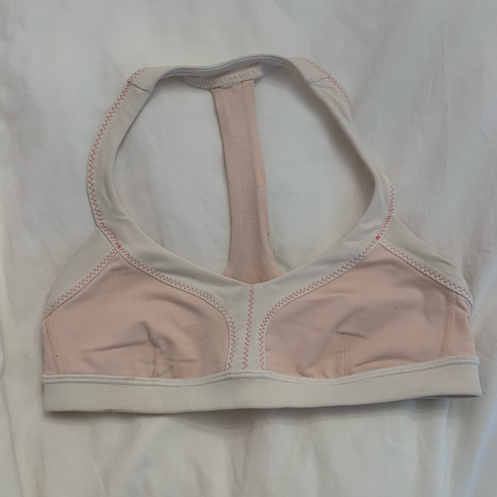 Lululemon pink & white sports bra